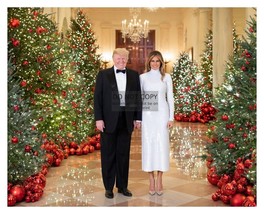 President Donald Trump &amp; Melania 2018 Christmas Portrait 8X10 Photo - £6.68 GBP