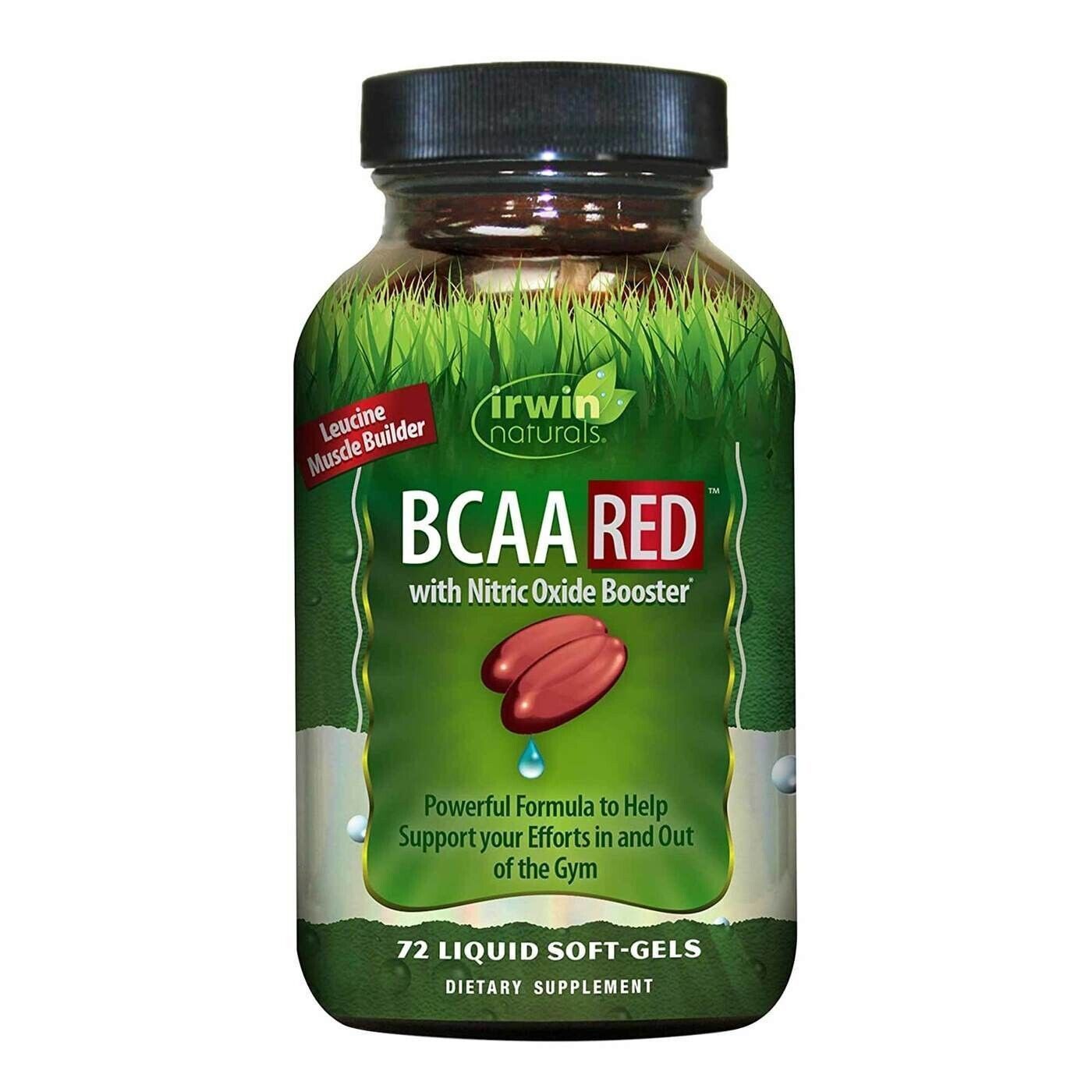 Irwin Naturals BCAA RED with Nitric Oxide Booster 72 Liquid Soft Gels - $18.69
