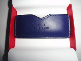 elie bleu cutter blue leather case - $55.00
