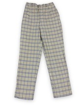 Vtg 70s The Villager Union Made Yellow Navy Blue Plaid Dress Slacks Pants Sz 10 - £22.24 GBP