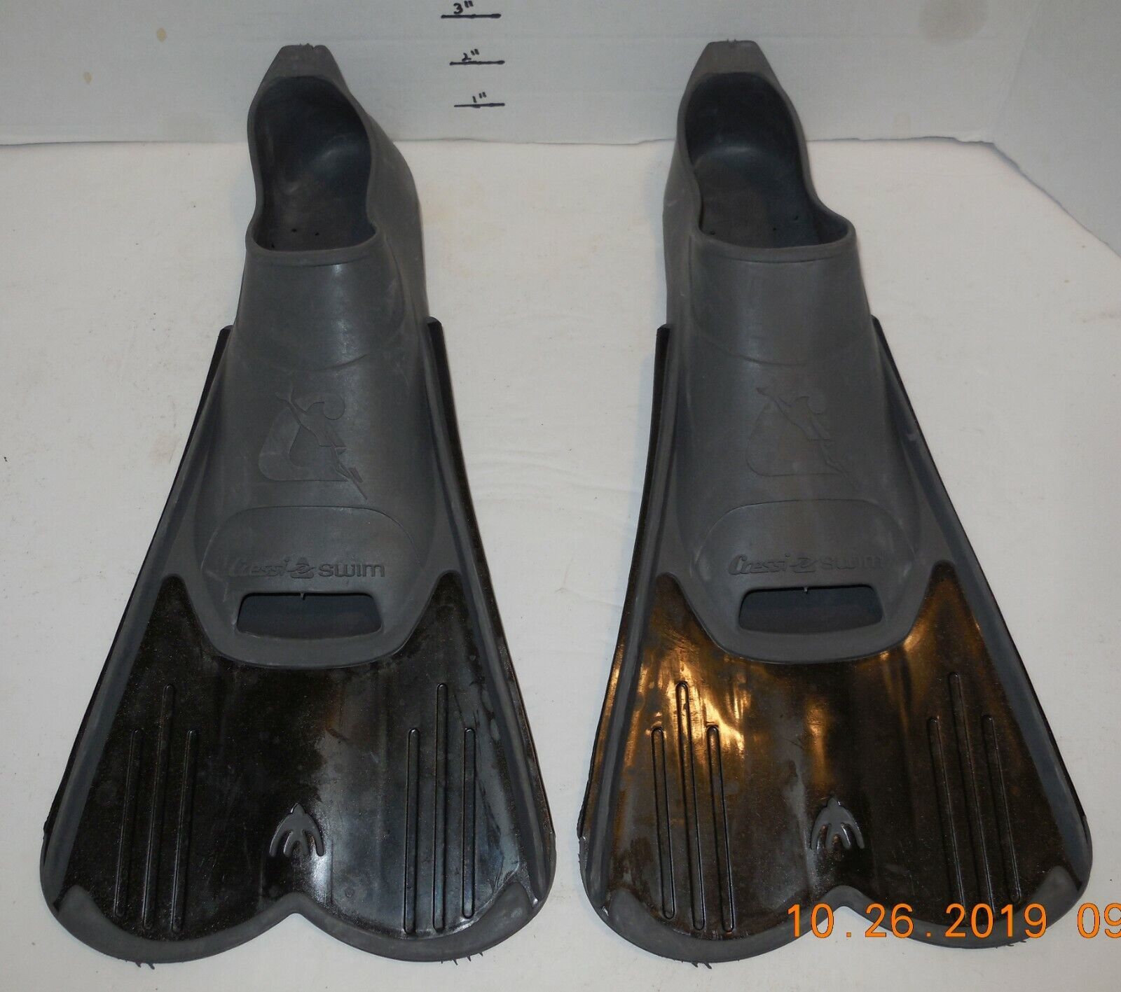 Cressi Swim Black DIVING FINS FLIPPERS SIZE M 7-8 41/42  MADE IN Italy - $45.37
