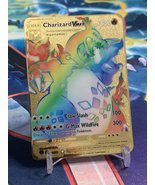 Rainbow Charizard Vmax Gold Metal Card (Custom) - £11.74 GBP