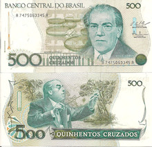 Brazil P212c, 100 Cruzados, Conductor Heitor Villa Lobos on both sides U... - £1.30 GBP