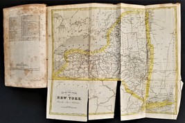 1841 antique NEW YORK state county HISTORY w MAP antiquities ancestry indians  - £175.24 GBP