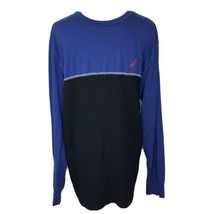 Mens Nautica Sleep Shirt Sz Medium Blue Black - $15.83
