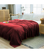 SOGA Throw Blanket Warm Cozy Striped Pattern Thin Flannel Coverlet Fleec... - $34.50