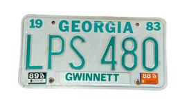 Georgia License Plate Tag 1983 88 &amp; 89 Gwinnett County # LPS 480 for Cla... - $46.54
