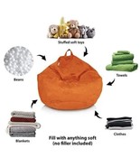 DELMACH BEAN BAG Stuff Animal Orange Storage/Cover Soft Microsuede Extra... - £31.02 GBP