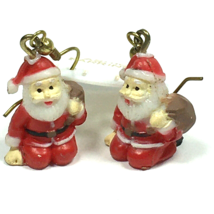 Vintage Earrings Santa Claus Dangle Christmas Novelty  - $10.00