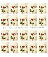 2001 34c Rose &amp; Love Letter, SA, Booklet of 20 Scott 3497 Mint F/VF NH - $261.19 MXN