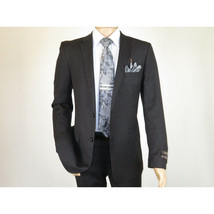 Men's Suit Wool Cashmere Georgio Cosani Two Buttons 910-04 Gray Pinstripe image 3