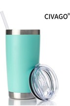 CIVAGO 12PK 20oz Tumbler with Lid and Straw Stainless Steel Vacuum Insulated - £88.37 GBP