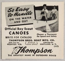 1954 Print Ad Thompson Bros. Official Boy Scout Canoes Peshtigo,WI Cortland,NY - £6.47 GBP