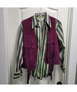 Vintage River Boat By Moss Long Sleeve Shirt &amp; Suede Leather Jacket Boho... - $121.84 CAD