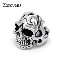 Zorcvens vintage gothic stainless steel skull ring for men thumb200