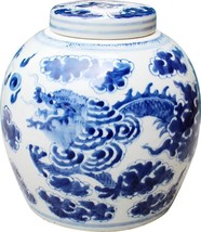 Ancestor Jar Cloud Dragon Vase Blue White Colors May Vary Variable Handmade - $169.00