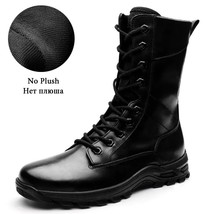 Genuine Leather Ankle Boots Men Outdoor Leather Winter Fur Warm Man Boots Army H - £58.50 GBP