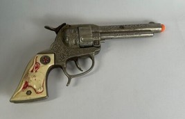 Vintage Hubley Texan Cast Iron Long Horn Handle Toy Revolver Cap Gun - $123.74