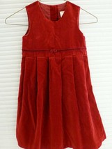 Dress Toddler Laura Ashley Mother &amp; Child Red Velvet Christmas Holiday Sz 3 Euc - £20.72 GBP