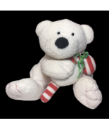 Ty Pluffies Candy Cane Polar Bear Plush White Christmas Toy Sewn Eyes 2005 - $16.95
