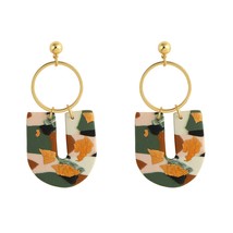 New Korea Fashion Metal Ploymer Clay Long Dangle Drop Earrings for Women Unique  - £10.50 GBP