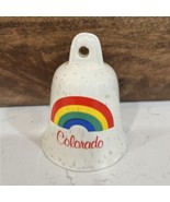 Colorado Rainbow Porcelain Souvenir Bell - Vintage- 1980s - $6.44