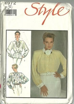 Style Sewing Pattern 4972 Misses Womens Blouse Shirt Size 12 New Uncut - £5.46 GBP