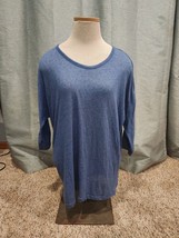FOREVER 21 Women&#39;s Size Large Blue 3/4 Sleeve Top - £4.78 GBP