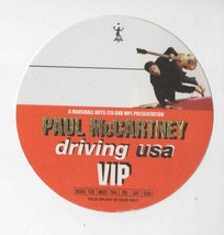 2002 Paul McCartney Driving USA VIP Backstage Pass - £15.56 GBP