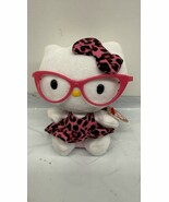 2012 Hello Kitty Ty Sanrio Plush 7” Glasses  Pink Leopard Print Dress An... - $183.47 MXN