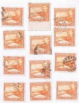 Cyprus King George VI 1 Piastre Stamps (12) Used VG - $1.97