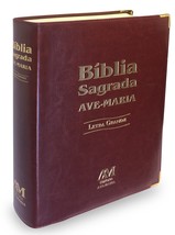 Bíblia Sagrada: Letra Grande - Marrom [Paperback] Editora Ave-Maria - £70.02 GBP