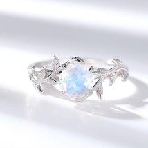 New Arrival 925 Silver Jewelry Faceted Cut 7mm Natural Blue Moonstone Ring Moons - £54.18 GBP
