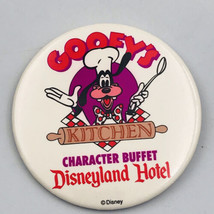 Disneyland Hotel Goofy&#39;s Kitchen Character Buffet Button Pin 3&quot; - £6.04 GBP