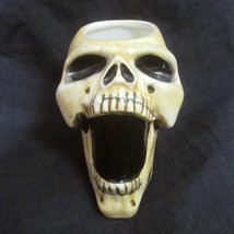 Vintage Screaming Skull Mug 3D Figural Tankard Halloween Skeleton Head Vase Rare - £19.74 GBP