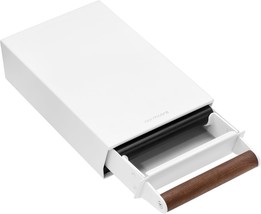 Normcore Espresso Knock Box Drawer, White, Walnut Handle, Stainless Steel - $1,383.83 MXN