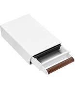 Normcore Espresso Knock Box Drawer, White, Walnut Handle, Stainless Steel - $1,383.83 MXN