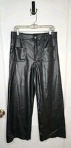 Zara Pants Womens Size 12 Black Faux Leather Wide Leg - $30.00
