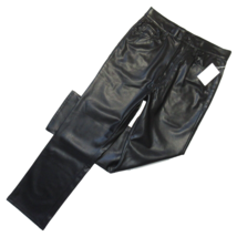 NWT Mother Tripper Ankle in Wax On Wax Off Black Faux Leather Stretch Pants 31 - £124.55 GBP