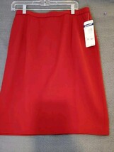 PENDLETON Womens Sz 16P Pencil Midi Skirt Red Lined Triacetate Blend NWT - $21.73