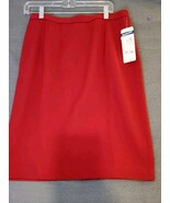PENDLETON Womens Sz 16P Pencil Midi Skirt Red Lined Triacetate Blend NWT - $29.78 CAD