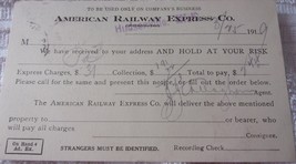 Vintage American Railway Express Co. Hold and Bill For Items Postcard 1919 - £3.92 GBP