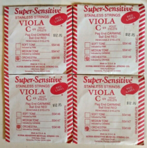 4 Super Sensitive Red Label Viola C strings SS4148 15-16&quot; - £15.55 GBP