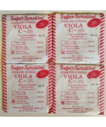 4 Super Sensitive Red Label Viola C strings SS4148 15-16&quot; - £14.96 GBP