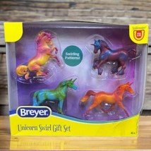 Breyer Stablemates Unicorn Swirl Gift Set of 4 1:32 Scale 2022 Horse Fig... - $12.08