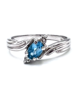 Rhodium Plated Sterling Silver Sky Blue Topaz Gemstone Ring Size 9.25 - £28.45 GBP
