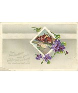 Embossed DB Postcard K016 Birthday Greeting Bright and Happy Violets Hou... - $6.72 CAD
