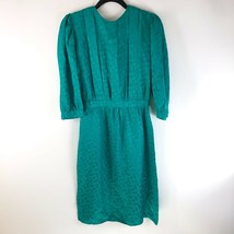 Maggy London Petites Jeannene Booher Vintage Silk Dress Shoulder Pads Green 10P - £26.94 GBP