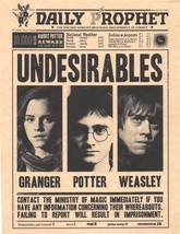 Harry Potter Daily Prophet Undesirables Hermione Granger Harry Ron Weasley ‍ - £1.65 GBP