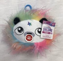 Rainbow Dreams Mini Fuzzy Plush Neon Light-Up Panda Bear Face Animal Clip On  - £13.97 GBP